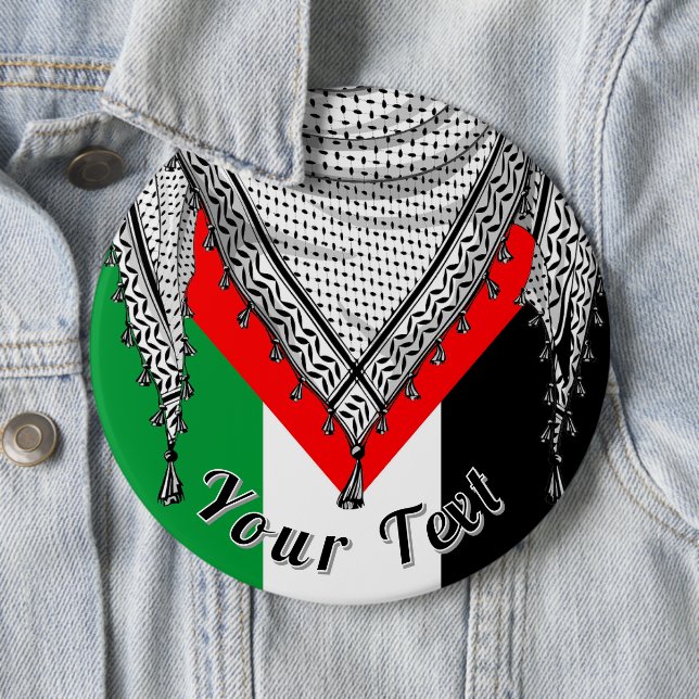 Keffiyeh Palestinian Scarf Traditional Fabric Button (In Situ)