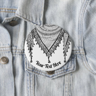 Keffiyeh Palestinian Scarf Traditional Fabric Button