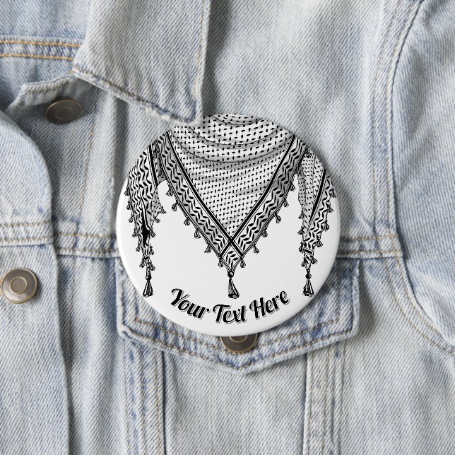 Keffiyeh Palestinian Scarf Traditional Fabric Button (In Situ)