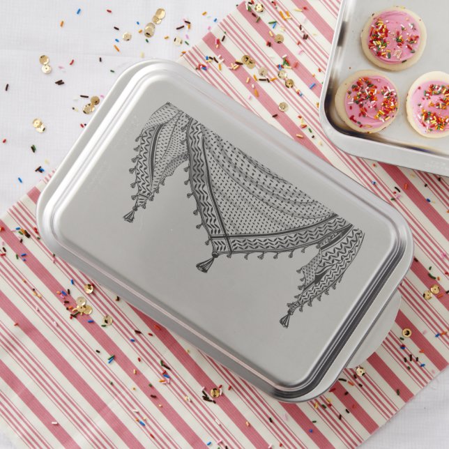 Keffiyeh Palestinian Scarf Traditional Fabric Cake Pan (In Situ)