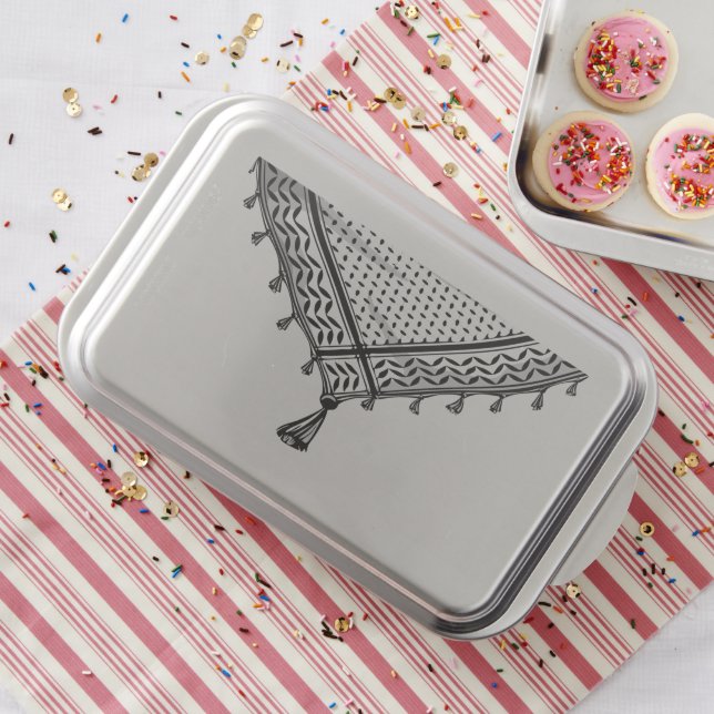 Keffiyeh Palestinian Scarf Traditional Fabric Cake Pan (In Situ)