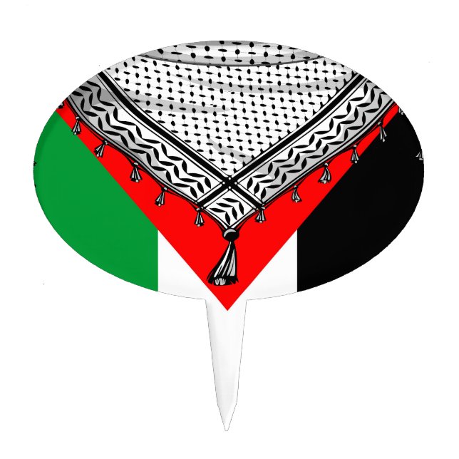 Keffiyeh Palestinian Scarf Traditional Fabric Cake Topper (Front)