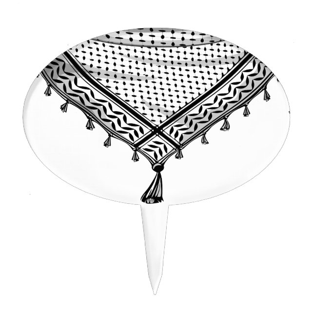 Keffiyeh Palestinian Scarf Traditional Fabric Cake Topper (Front)