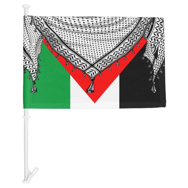 Keffiyeh Palestinian Scarf Traditional Fabric Car Flag (Front)
