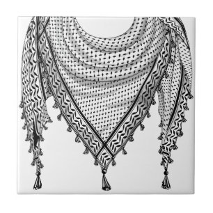 Keffiyeh Palestinian Scarf Traditional Fabric Ceramic Tile