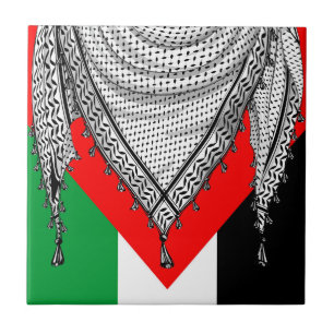 Keffiyeh Palestinian Scarf Traditional Fabric Ceramic Tile
