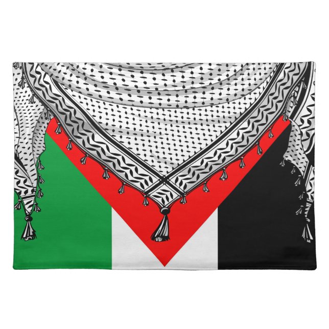 Keffiyeh Palestinian Scarf Traditional Fabric Cloth Placemat (Front)