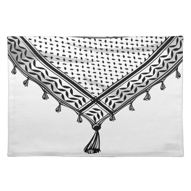 Keffiyeh Palestinian Scarf Traditional Fabric Cloth Placemat (Front)