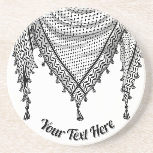 Keffiyeh Palestinian Scarf Traditional Fabric Coaster