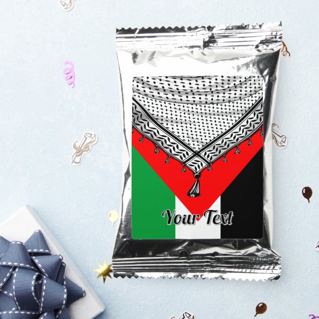 Keffiyeh Palestinian Scarf Traditional Fabric Coffee Drink Mix (Packets)