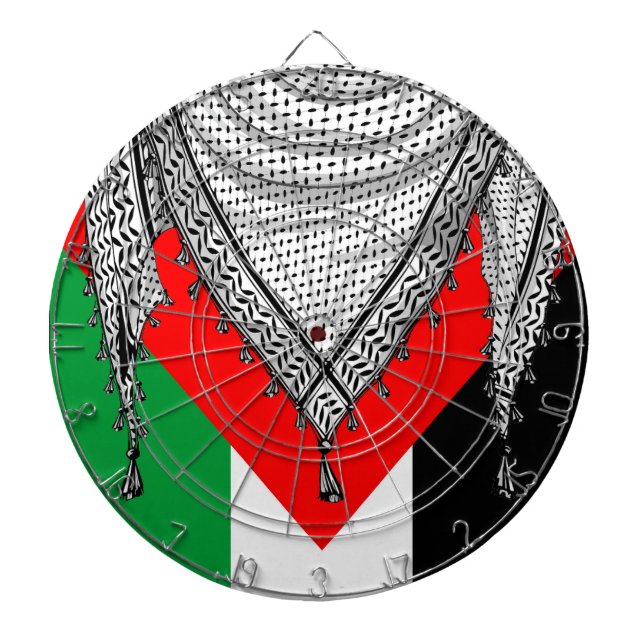 Keffiyeh Palestinian Scarf Traditional Fabric Dart Board (Front)