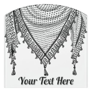 Keffiyeh Palestinian Scarf Traditional Fabric Door Sign