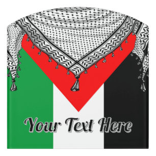 Keffiyeh Palestinian Scarf Traditional Fabric Door Sign