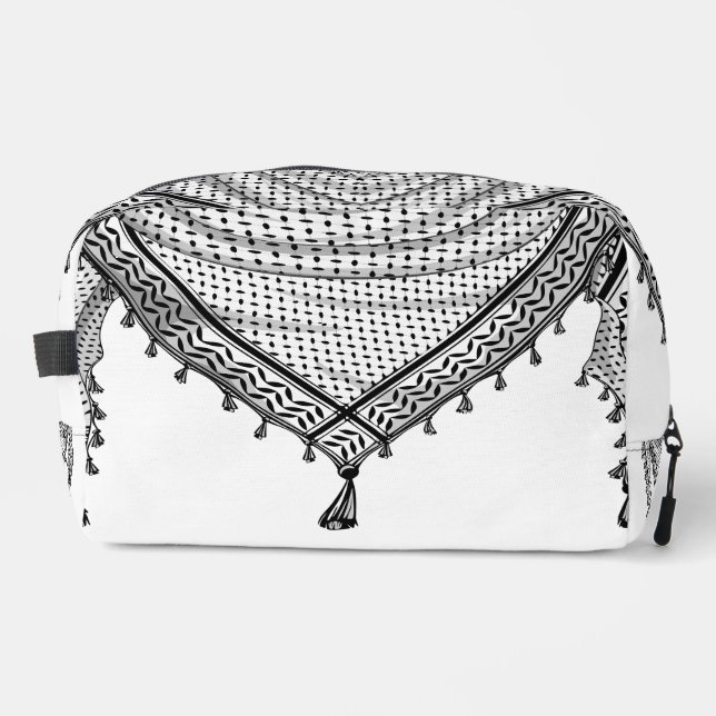 Keffiyeh Palestinian Scarf Traditional Fabric Dopp Kit (Front)