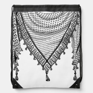 Keffiyeh Palestinian Scarf Traditional Fabric Drawstring Bag