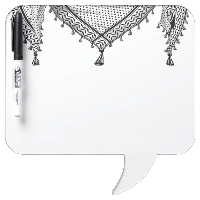 Keffiyeh Palestinian Scarf Traditional Fabric Dry Erase Board (Front)
