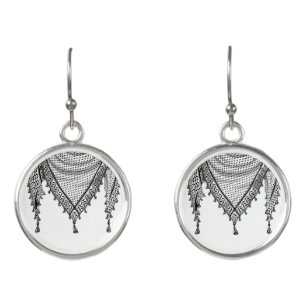 Keffiyeh Palestinian Scarf Traditional Fabric Earrings