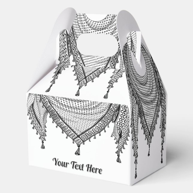 Keffiyeh Palestinian Scarf Traditional Fabric Favor Boxes (Front)