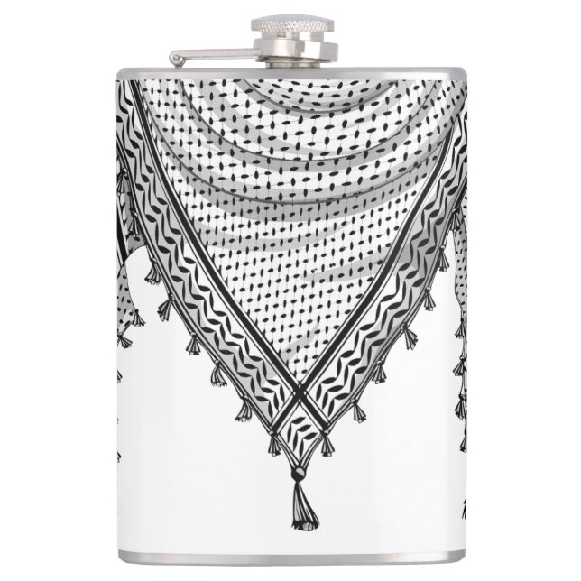 Keffiyeh Palestinian Scarf Traditional Fabric Flask (Front)