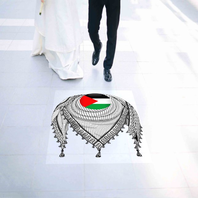 Keffiyeh Palestinian Scarf Traditional Fabric Floor Decals (Wedding)