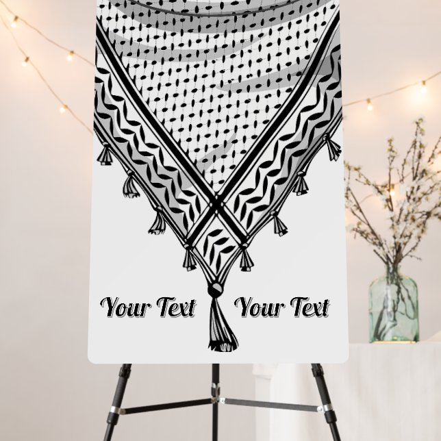 Keffiyeh Palestinian Scarf Traditional Fabric Foam Board (In Situ (Stand))