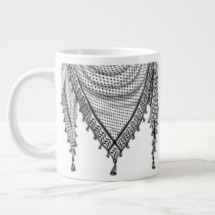 Keffiyeh Palestinian Scarf Traditional Fabric Giant Coffee Mug