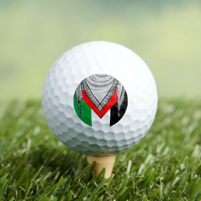 Keffiyeh Palestinian Scarf Traditional Fabric Golf Balls (Insitu Tee)