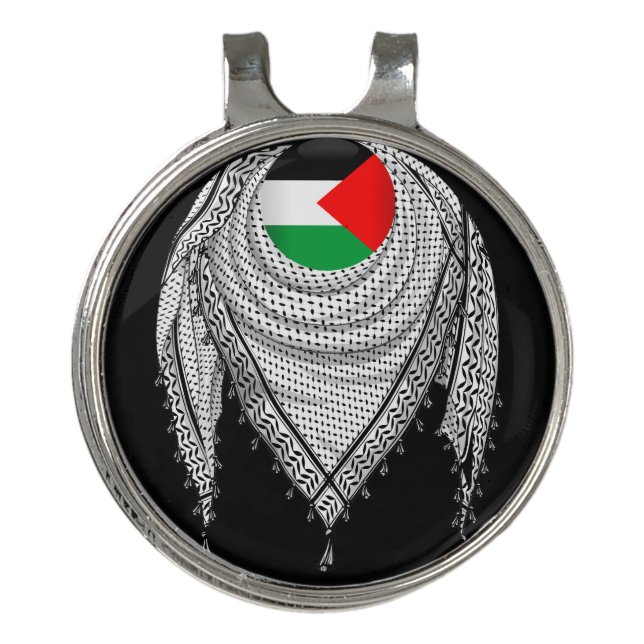 Keffiyeh Palestinian Scarf Traditional Fabric Golf Hat Clip (Front)