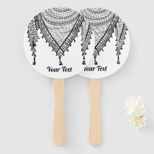 Keffiyeh Palestinian Scarf Traditional Fabric Hand Fan