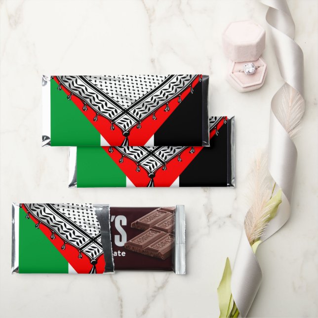 Keffiyeh Palestinian Scarf Traditional Fabric Hershey Bar Favors (Front)