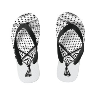 Keffiyeh Palestinian Scarf Traditional Fabric Kid's Flip Flops