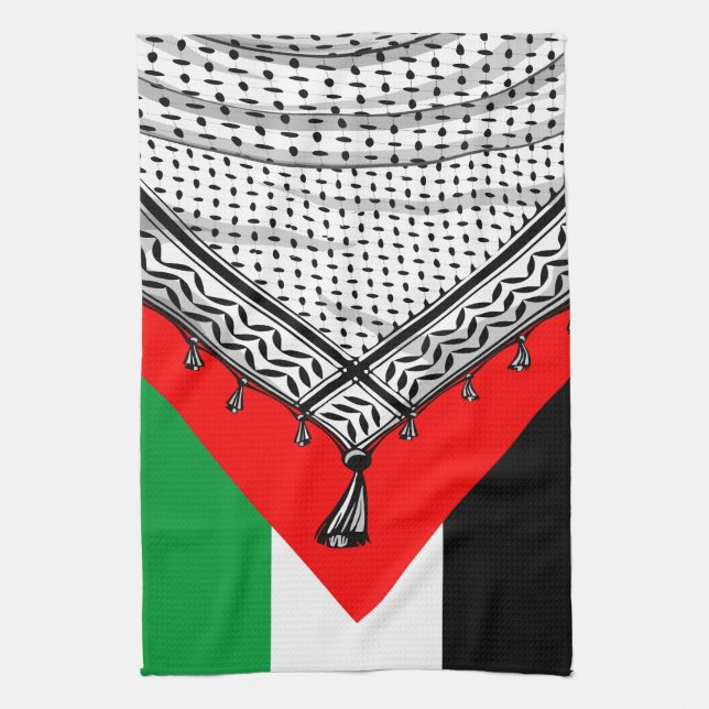 Keffiyeh Palestinian Scarf Traditional Fabric Kitchen Towel (Vertical)