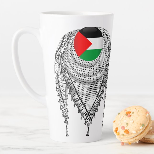 Keffiyeh Palestinian Scarf Traditional Fabric Latte Mug (In Situ)