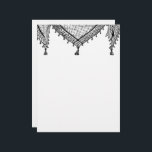 Keffiyeh Palestinian Scarf Traditional Fabric Letterhead<br><div class="desc">Palestinian / Arab Keffiyeh black and white Scarf designed as if wrapped around the neck, element isolated on white. The keffiyeh, also known as a hatta, is a traditional Arab headdress. Historically, it was worn by nomadic communities — or Bedouins — in historic Palestine. It's typically made of cotton and...</div>