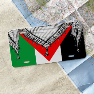 Keffiyeh Palestinian Scarf Traditional Fabric License Plate
