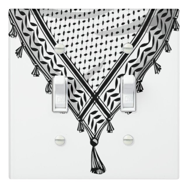 Keffiyeh Palestinian Scarf Traditional Fabric Light Switch Cover (In Situ)