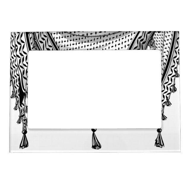 Keffiyeh Palestinian Scarf Traditional Fabric Magnetic Frame (Front)