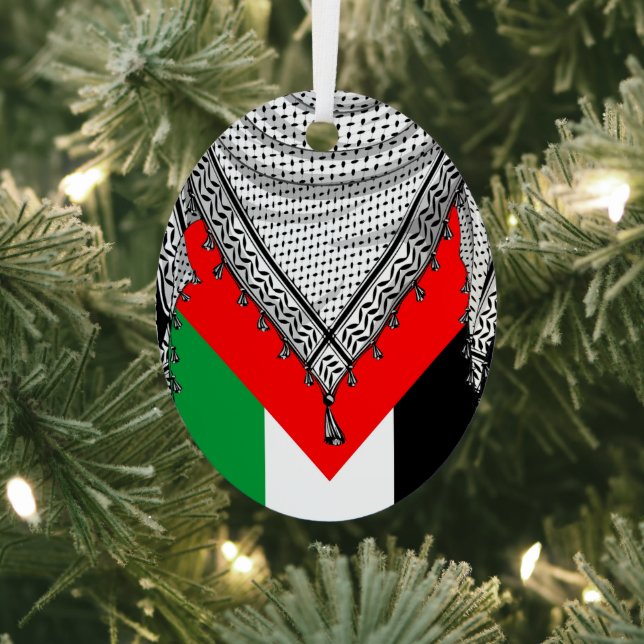 Keffiyeh Palestinian Scarf Traditional Fabric Metal Ornament (Insitu)