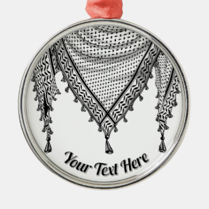 Keffiyeh Palestinian Scarf Traditional Fabric Metal Ornament