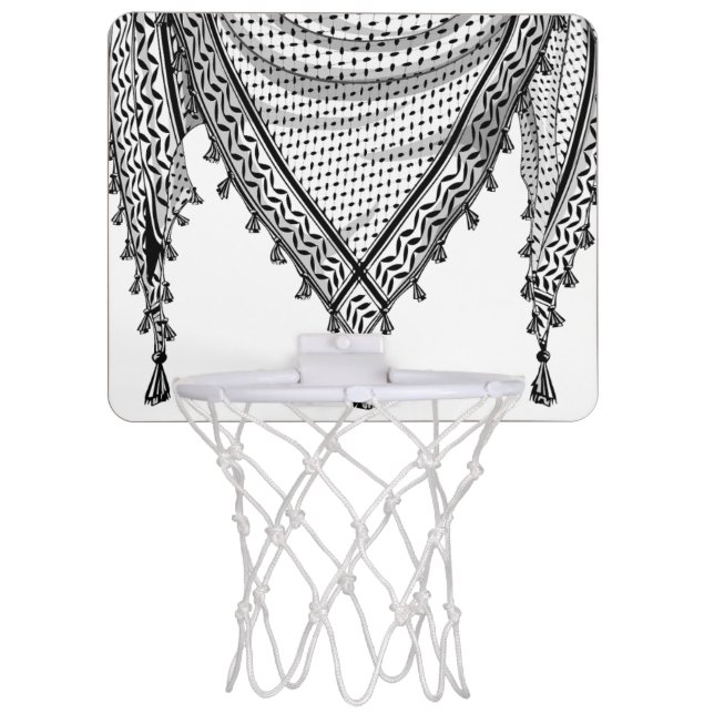 Keffiyeh Palestinian Scarf Traditional Fabric Mini Basketball Hoop (Front)