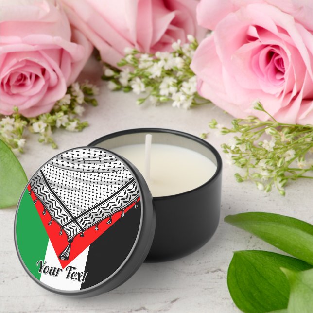 Keffiyeh Palestinian Scarf Traditional Fabric Mini Candle Favors (Insitu (Wedding))