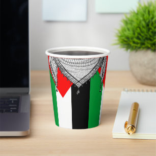 Keffiyeh Palestinian Scarf Traditional Fabric Paper Cups