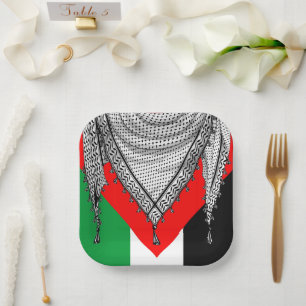 Keffiyeh Palestinian Scarf Traditional Fabric Paper Plates