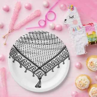Keffiyeh Palestinian Scarf Traditional Fabric Paper Plates