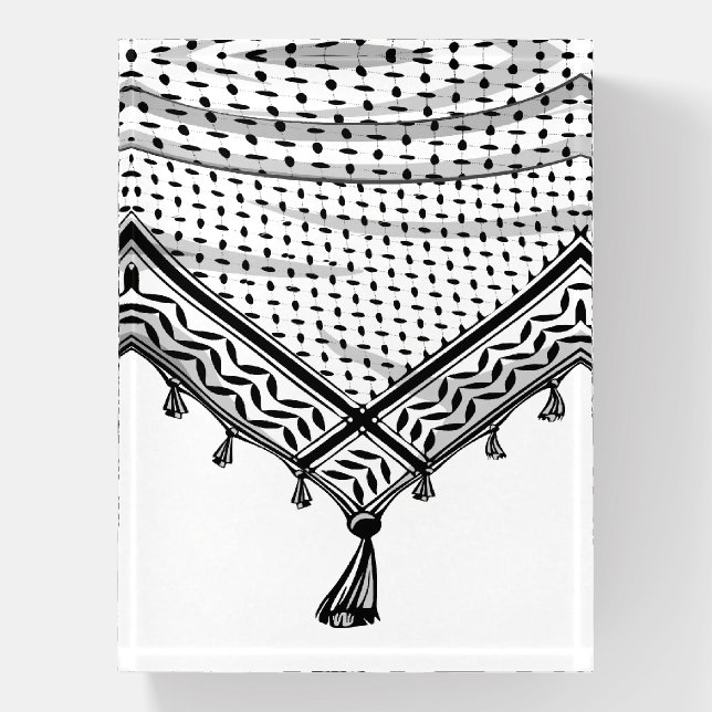 Keffiyeh Palestinian Scarf Traditional Fabric Paperweight (Vertical)