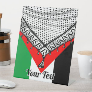 Keffiyeh Palestinian Scarf Traditional Fabric Pedestal Sign