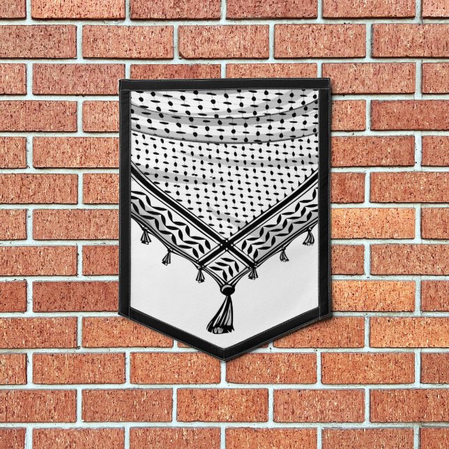 Keffiyeh Palestinian Scarf Traditional Fabric Pennant (Insitu 1)