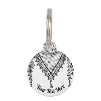 Keffiyeh Palestinian Scarf Traditional Fabric Pet ID Tag