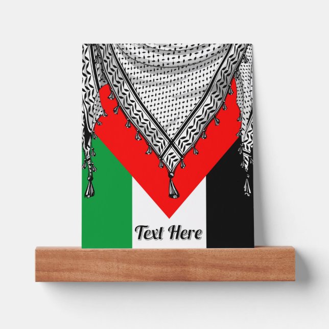 Keffiyeh Palestinian Scarf Traditional Fabric Picture Ledge (Front)