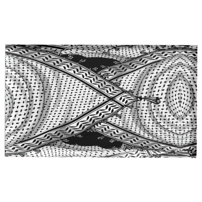 Keffiyeh Palestinian Scarf Traditional Fabric Place Card Holder (Front)